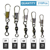 Contents of the 210-piece swivels kit